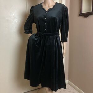 Anthony Richards Vintage Black Velvet Gothic Dress